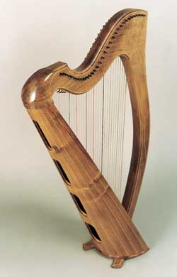A Lute back harp in English Walnut